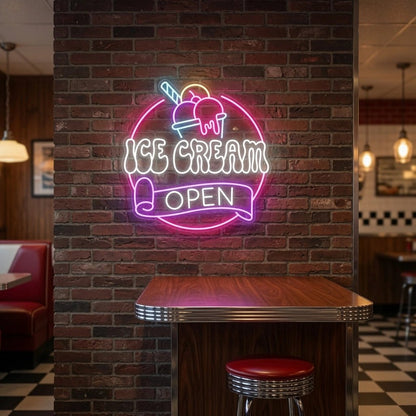 Ice Cream Open LED Neon Sign - Shineneon