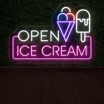 Ice Cream Open Led Neon Sign For Business Neon Signs | Shineneon
