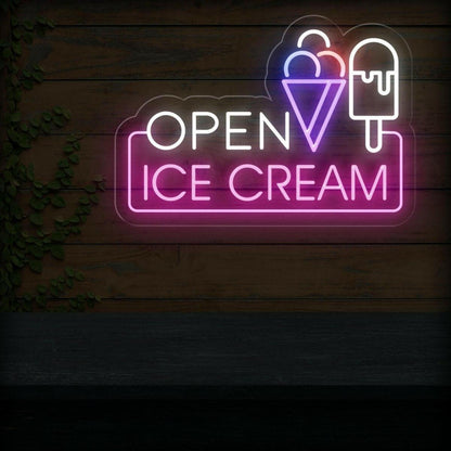 Ice Cream Open Led Neon Sign For Business Neon Signs | Shineneon