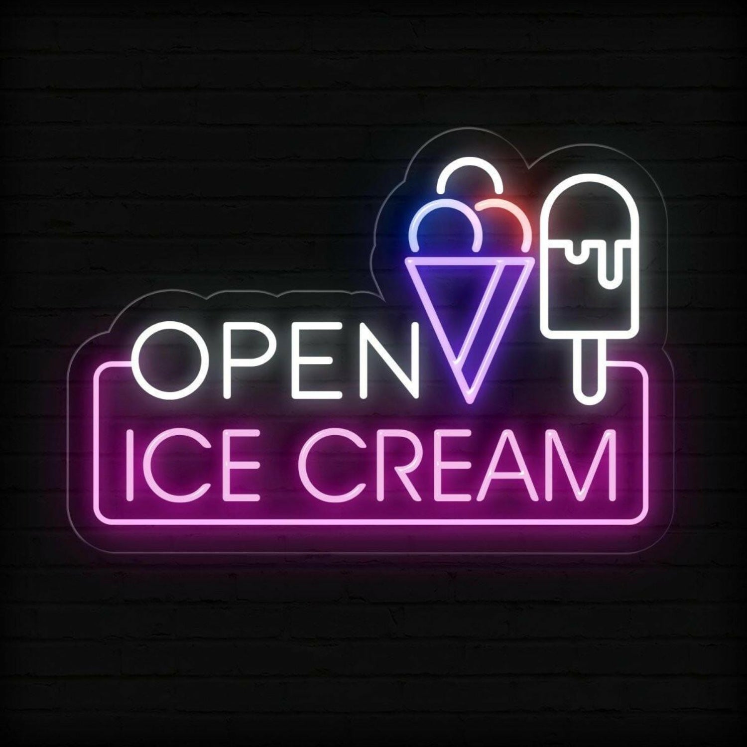 Ice Cream Open Led Neon Sign For Business Neon Signs | Shineneon