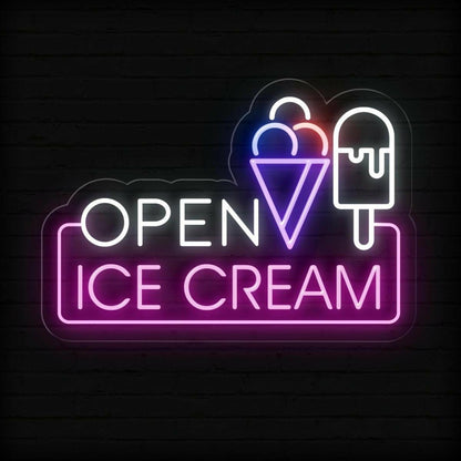 Ice Cream Open Led Neon Sign For Business Neon Signs | Shineneon