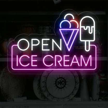 Ice Cream Open Led Neon Sign For Business Neon Signs | Shineneon