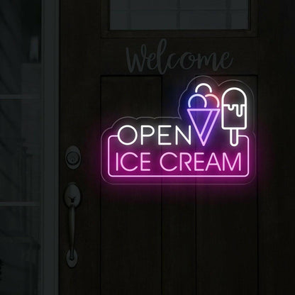 Ice Cream Open Led Neon Sign For Business Neon Signs | Shineneon