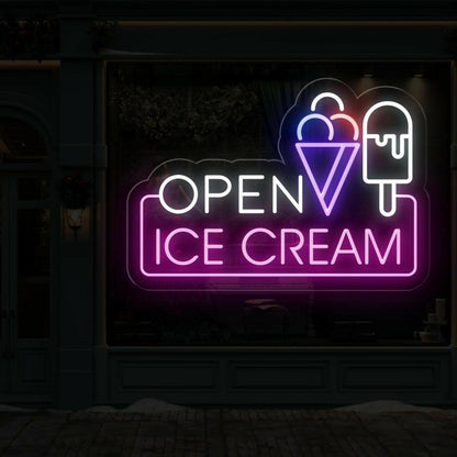 Ice Cream Open Led Neon Sign For Business Neon Signs | Shineneon