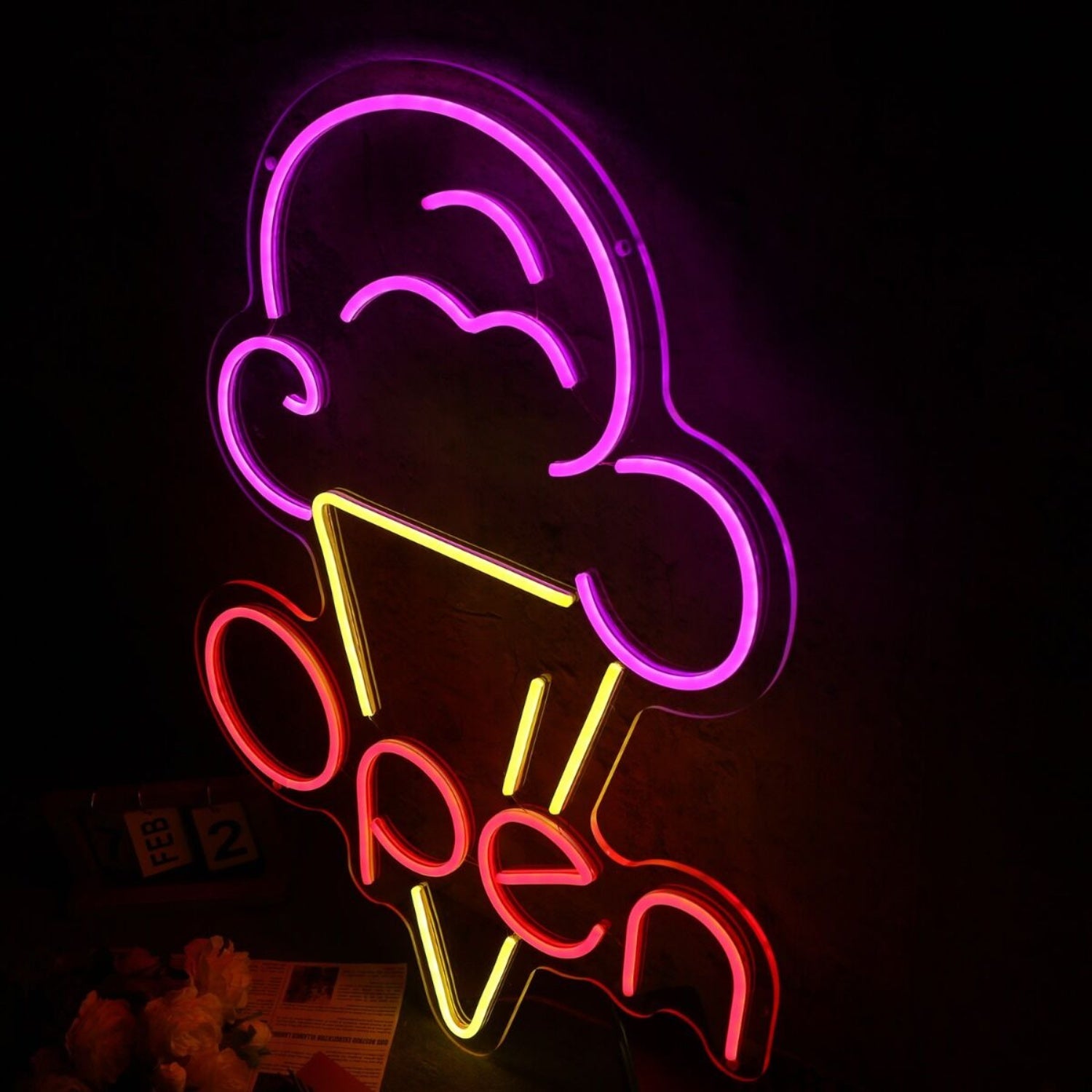 Ice Cream Open Led Neon Sign For Sweet And Fun Spaces | Shineneon