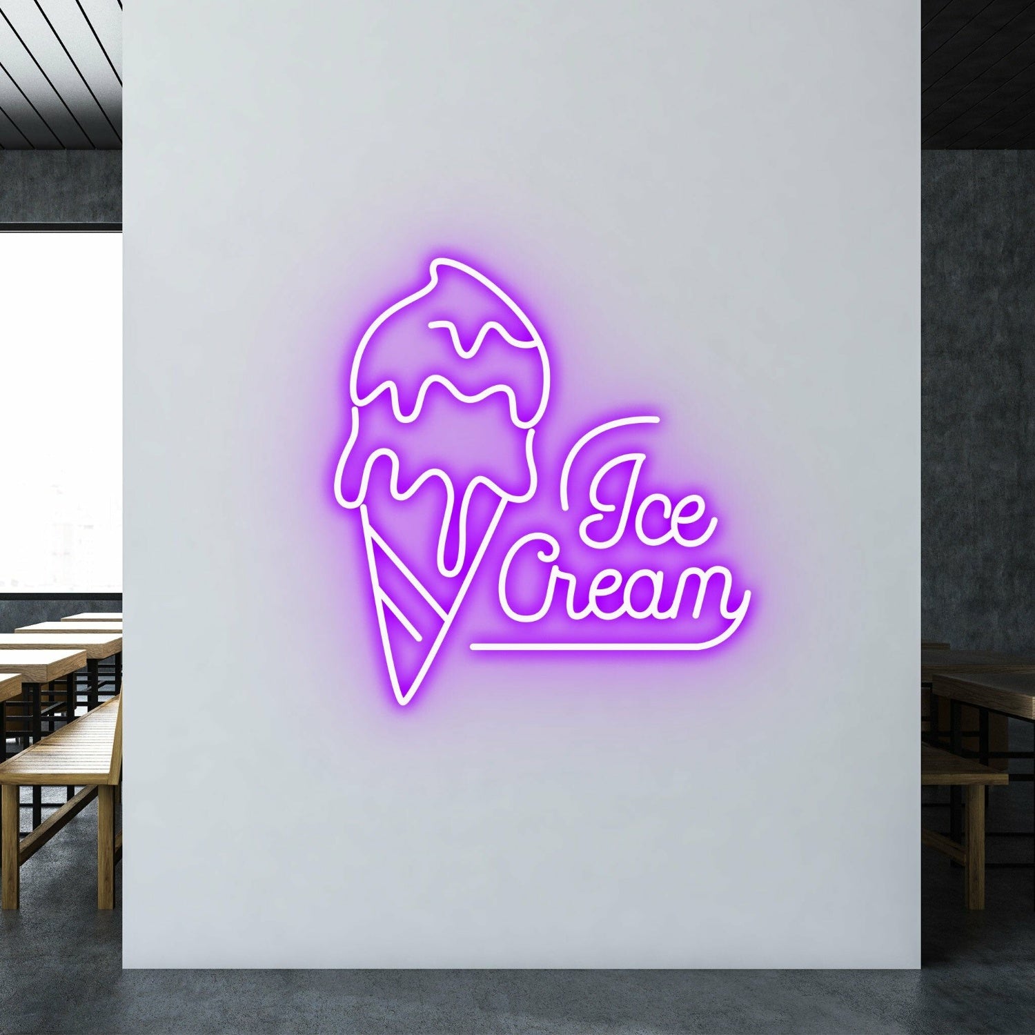 Ice Cream Radiant Neon For Sweet Treat Locations | Shineneon