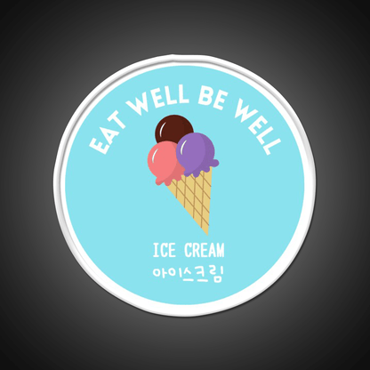 Ice Cream Scoop Cone Korean Food Sweet Snack Food Led Neon Sign Rgb Color - Shineneon