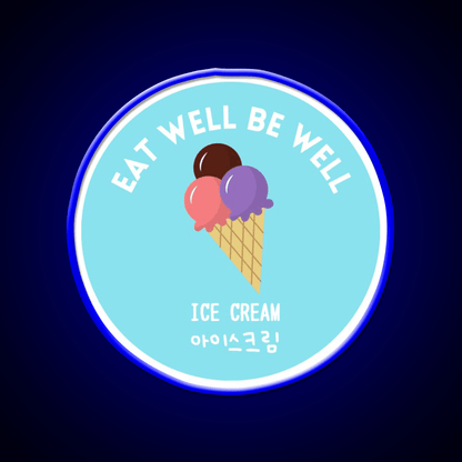 Ice Cream Scoop Cone Korean Food Sweet Snack Food Led Neon Sign Rgb Color - Shineneon