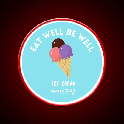 Ice Cream Scoop Cone Korean Food Sweet Snack Food Led Neon Sign Rgb Color - Shineneon