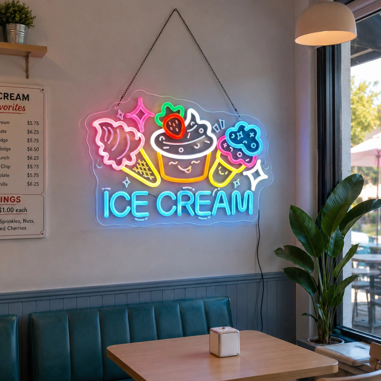 Ice Cream Shop LED Neon Sign Wall Neon Sign - 03 Real Lifestyle Scene