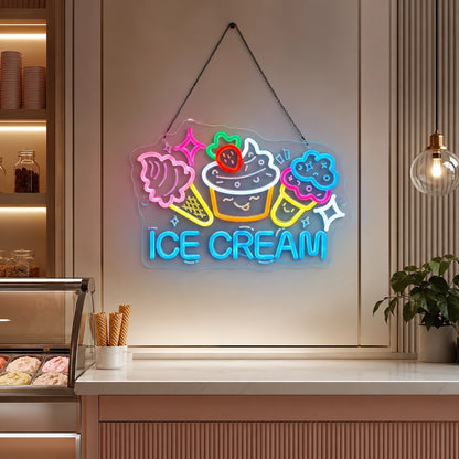 Ice Cream Shop LED Neon Sign Wall Neon Sign - 04 Size Image
