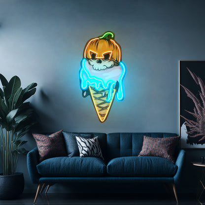 Ice Cream Skull Led Neon Sign Light Custom Led Signs