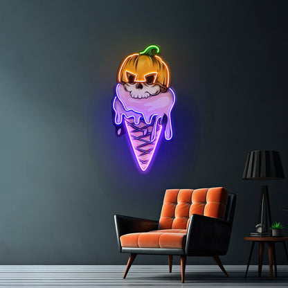 Ice Cream Skull Led Neon Sign Light Custom Led Signs