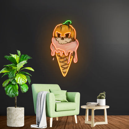 Ice Cream Skull Led Neon Sign Light Custom Led Signs