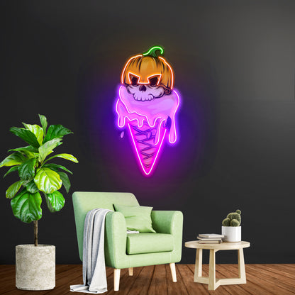 Ice Cream Skull Led Neon Sign Light Custom Led Signs