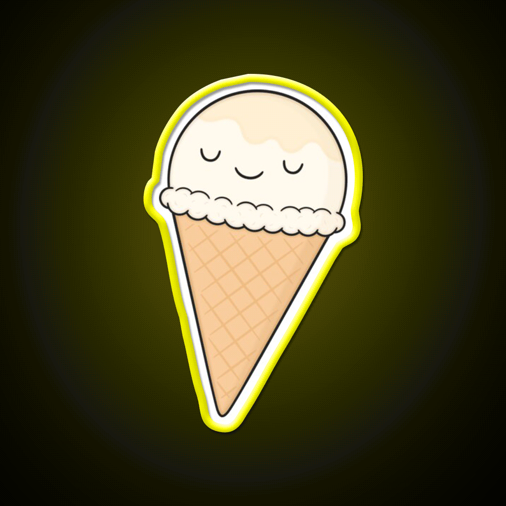 Ice Cream Snack Food Led Neon Sign Rgb Color - Custom LED neon sign front view