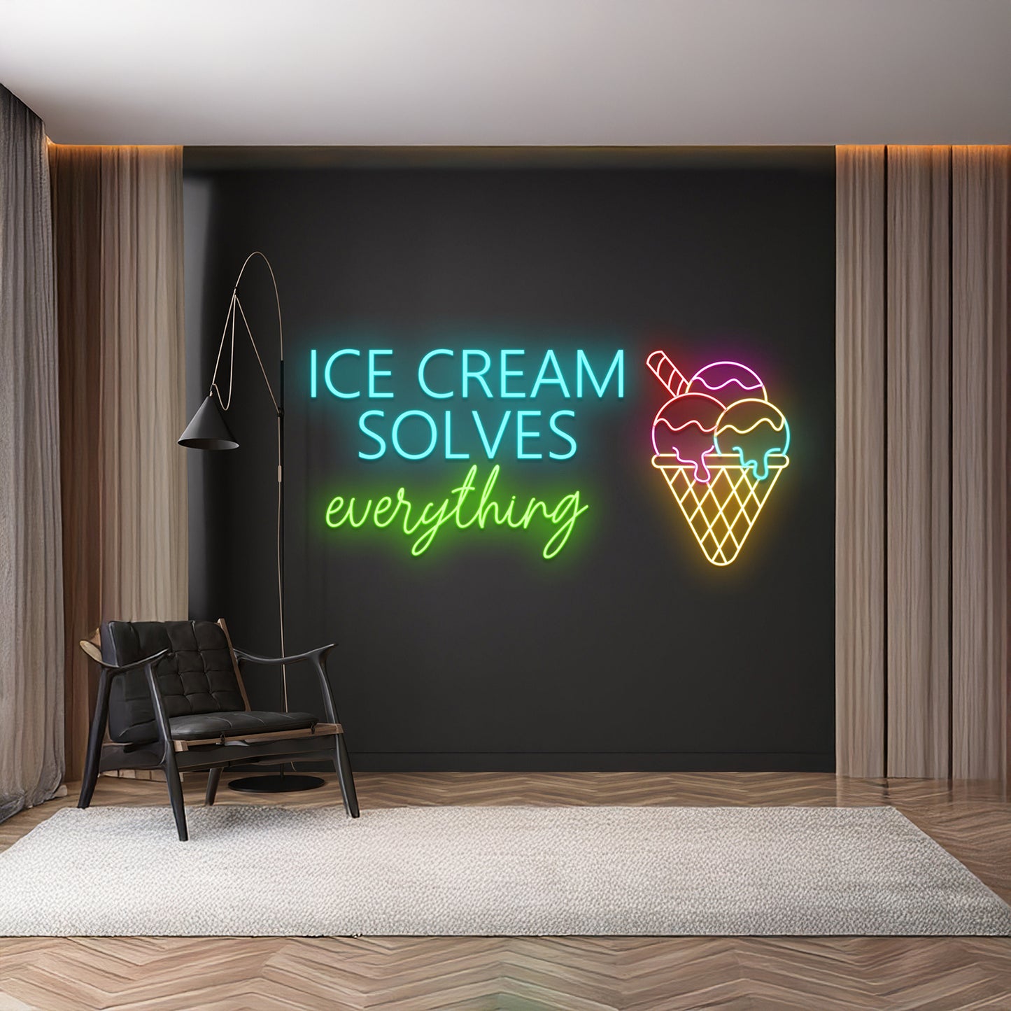 Ice Cream Solves Everything Led Neon Sign