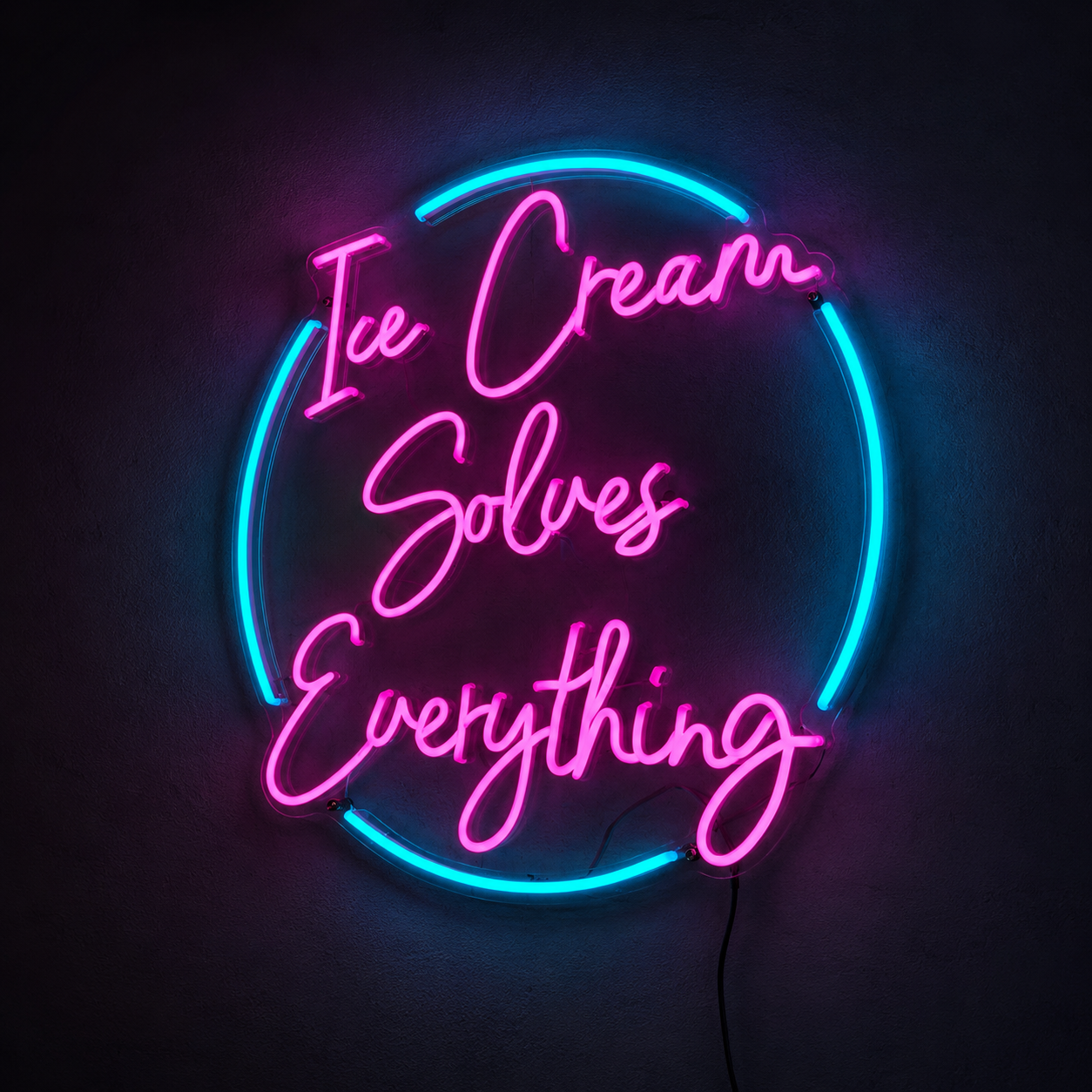 Ice Cream Solves Everything LED Neon Sign Wall Neon Sign - 01 Original Product Image
