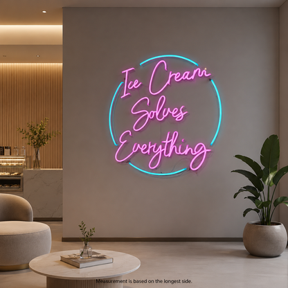 Ice Cream Solves Everything LED Neon Sign Wall Neon Sign - 04 Size Image