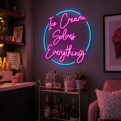 Ice Cream Solves Everything LED Neon Sign Wall Neon Sign - Shineneon