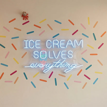 Ice Cream Solves Everything Wall Decor LED Neon Sign - 01 Original Product Image