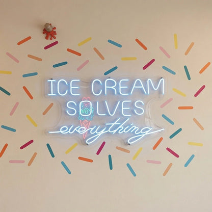 Ice Cream Solves Everything Wall Decor LED Neon Sign - Shineneon