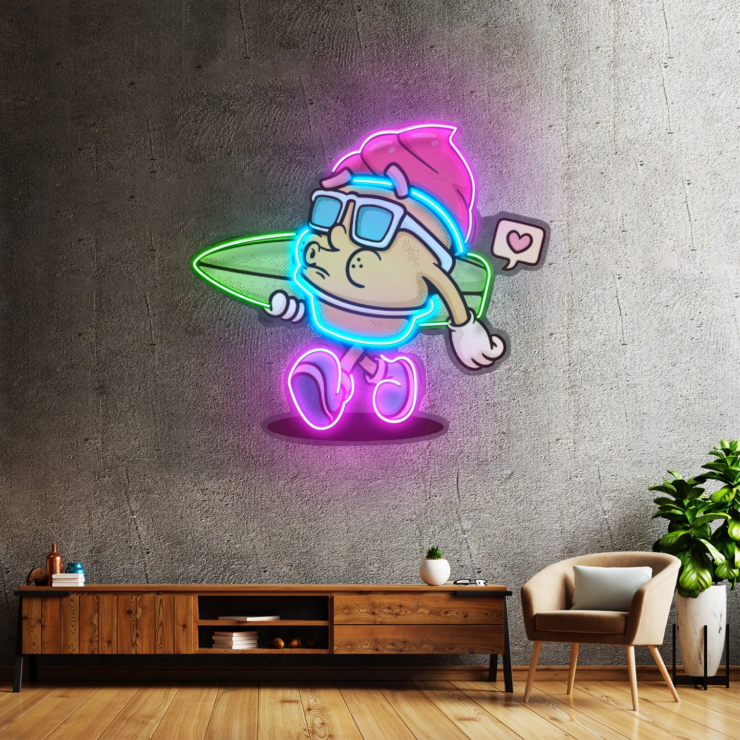 Ice Cream Trendy Retro Led Neon Sign Light Custom Led Signs