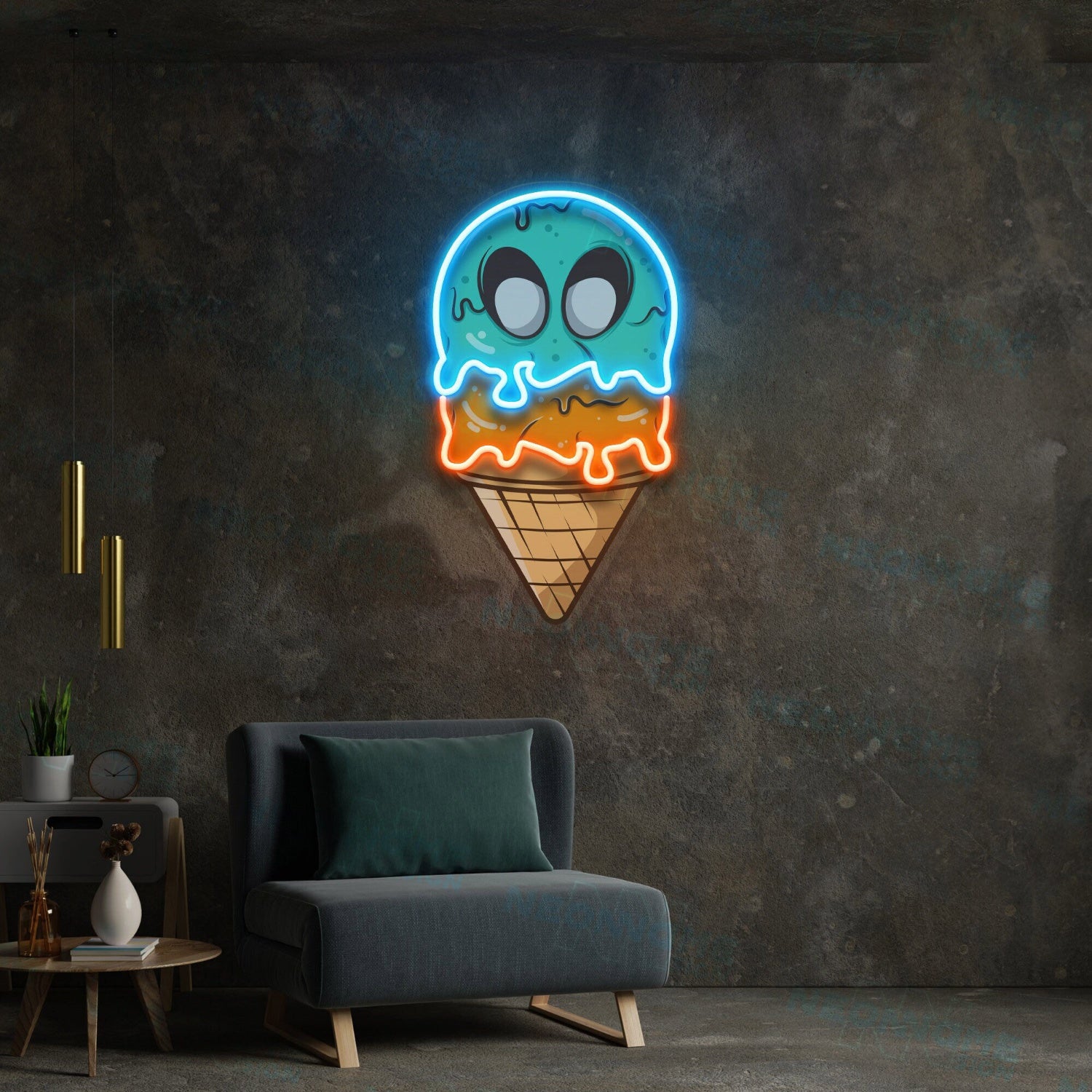 Ice Cream Wall Art Led Uv Led Neon Sign Wall Decor | Shineneon
