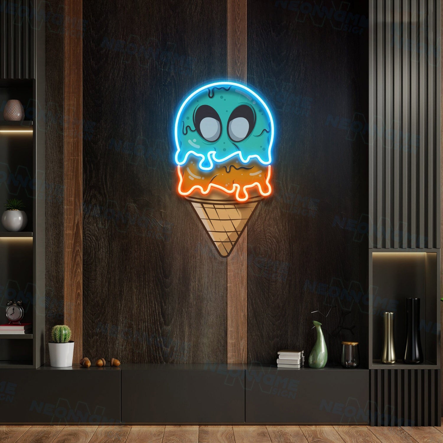 Ice Cream Wall Art Led Uv Led Neon Sign Wall Decor | Shineneon