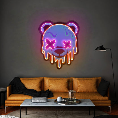 Ice Head Bear Led Neon Acrylic Artwork For Sale - Shineneon