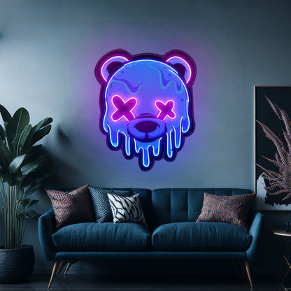 Ice Head Bear Led Neon Acrylic Artwork For Sale - Shineneon