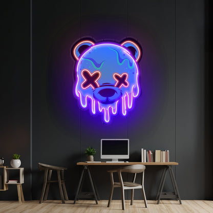 Ice Head Bear Led Neon Acrylic Artwork For Sale - Shineneon