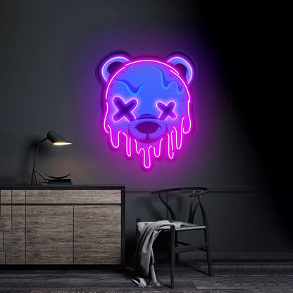 Ice Head Bear Led Neon Acrylic Artwork For Sale - Shineneon