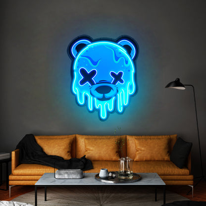 Ice Head Bear Led Neon Acrylic Artwork For Sale