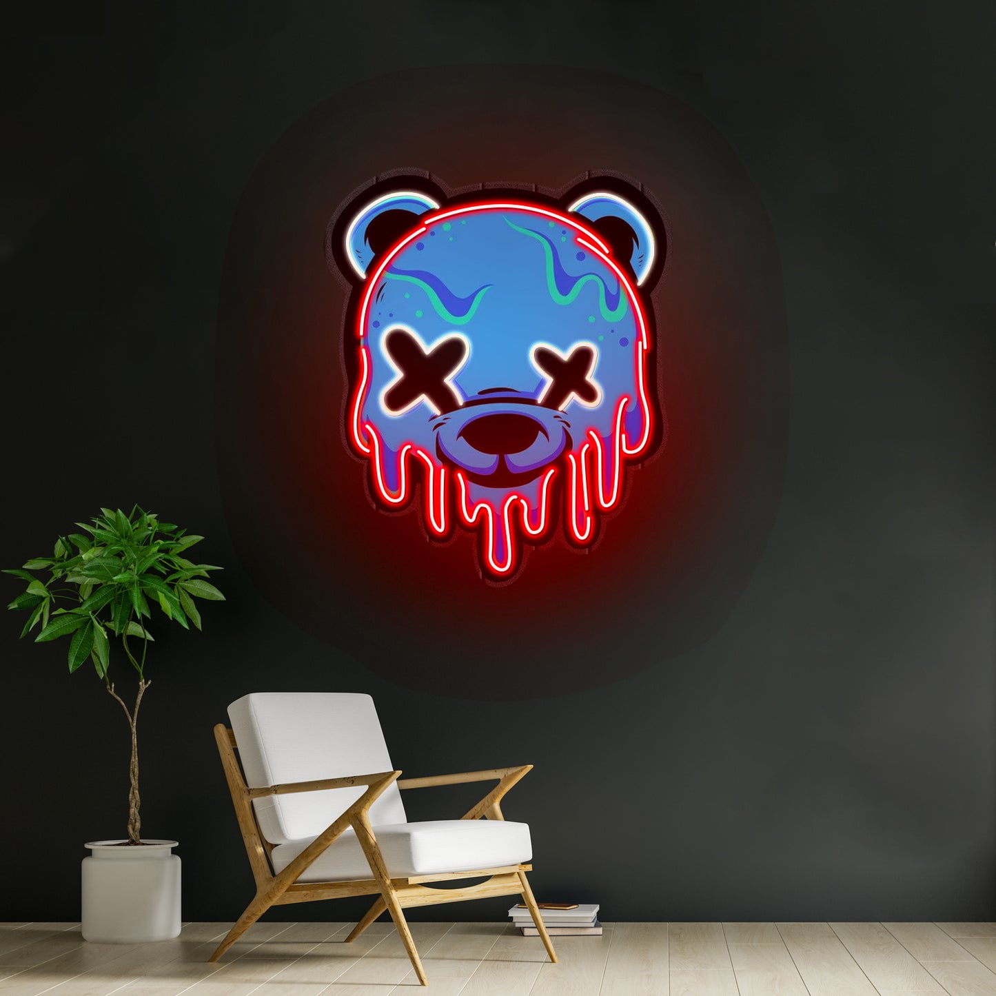 Ice Head Bear Led Neon Acrylic Artwork For Sale