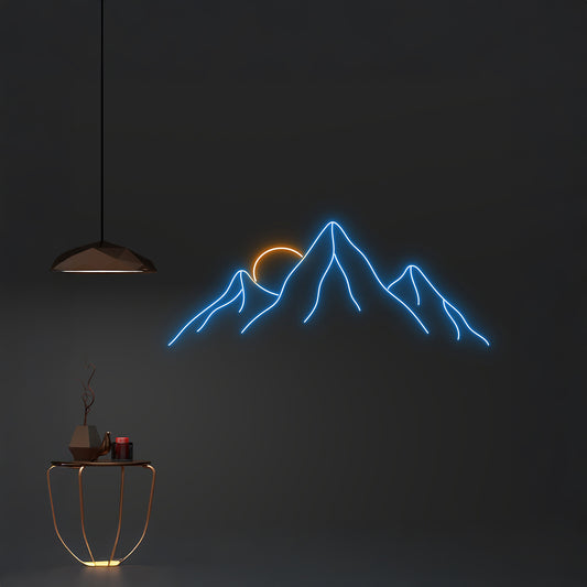 Ice Mountain Scene Neon Light