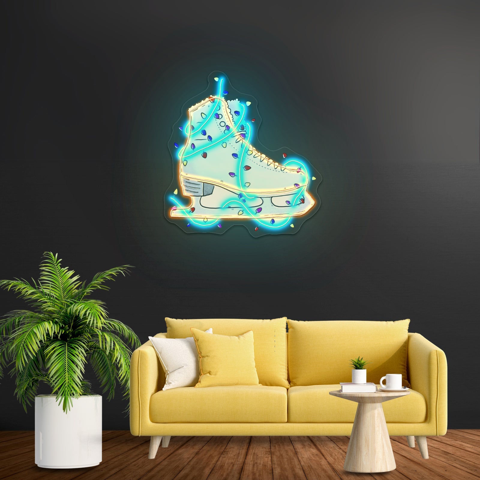 Ice Skate With Lights Artwork Neon Wall Signs - Shineneon