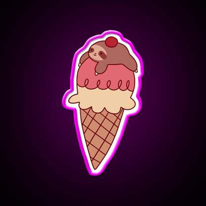 Icecream Sloth Snack Food Led Neon Sign Rgb Color - Shineneon