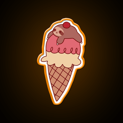 Icecream Sloth Snack Food Led Neon Sign Rgb Color - Shineneon
