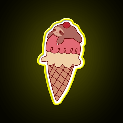 Icecream Sloth Snack Food Led Neon Sign Rgb Color - Shineneon