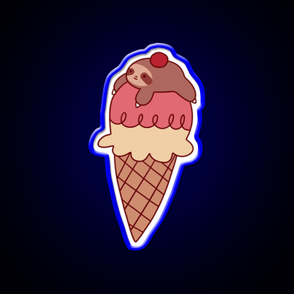 Icecream Sloth Snack Food Led Neon Sign Rgb Color - Shineneon