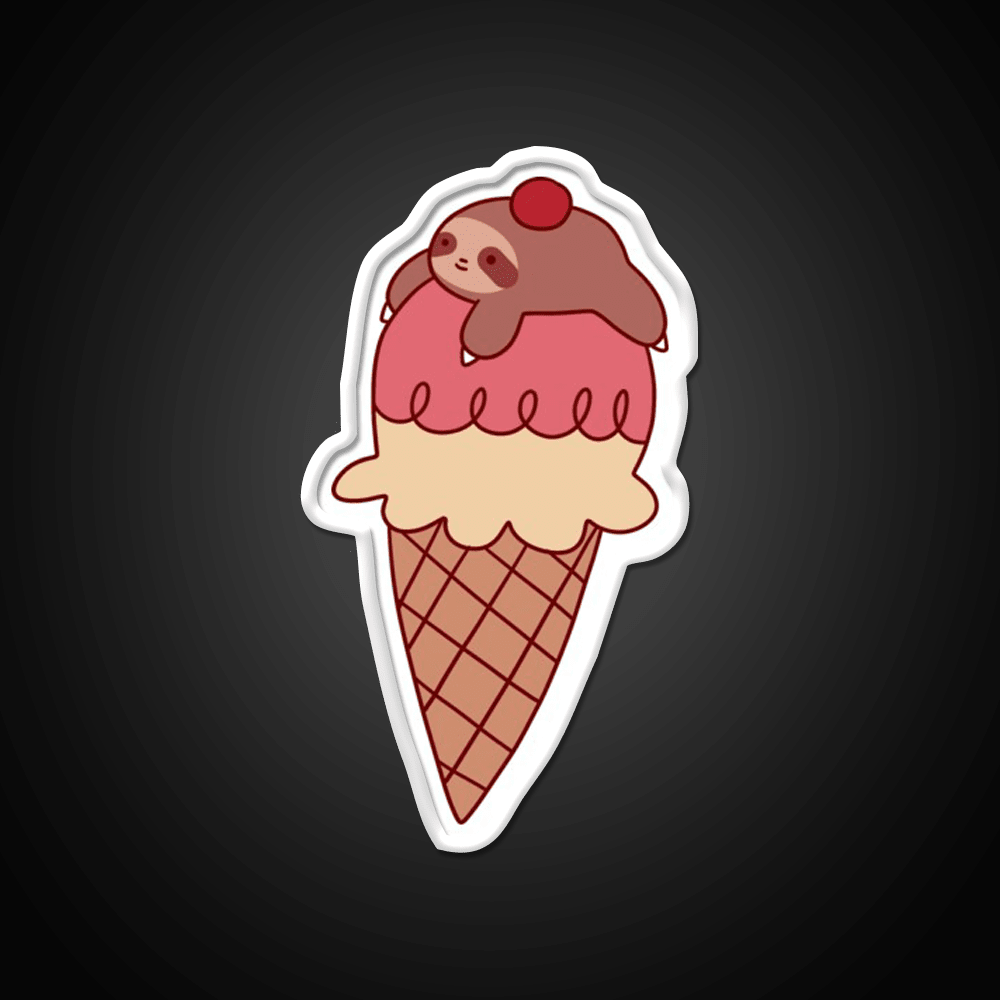 Icecream Sloth Snack Food Led Neon Sign Rgb Color - Shineneon