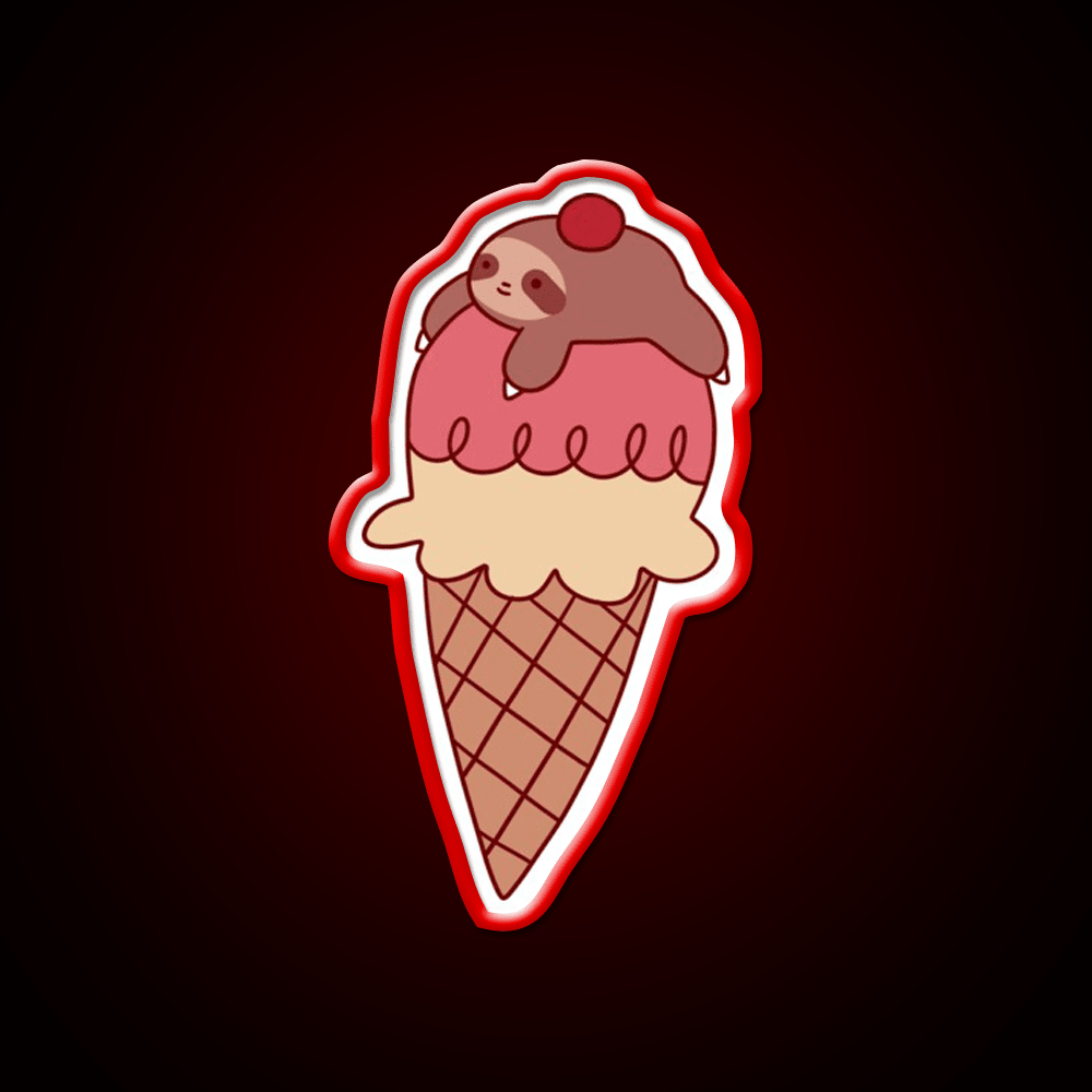 Icecream Sloth Snack Food Led Neon Sign Rgb Color - Shineneon
