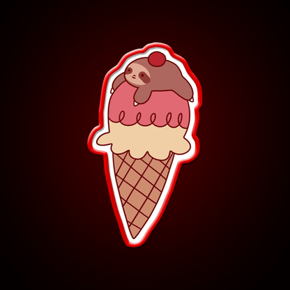 Icecream Sloth Snack Food Led Neon Sign Rgb Color - Shineneon