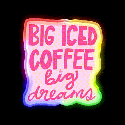 Iced Coffee Cafe Led Neon Sign Espresso Bar Art Rgb Color
