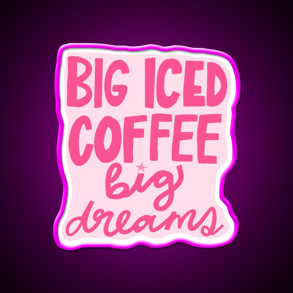 Iced Coffee Cafe Led Neon Sign Espresso Bar Art Rgb Color