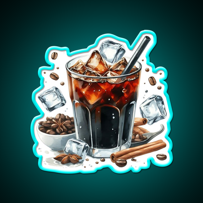 Iced Coffee Cold Brew Cafe Led Neon Sign Espresso Bar Art Rgb Color