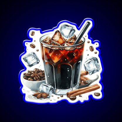 Iced Coffee Cold Brew Cafe Led Neon Sign Espresso Bar Art Rgb Color