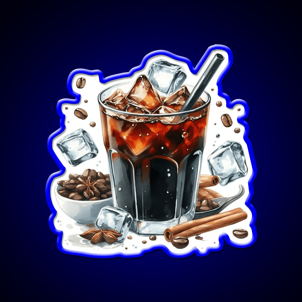 Iced Coffee Cold Brew Cafe Led Neon Sign Espresso Bar Art Rgb Color - Shineneon