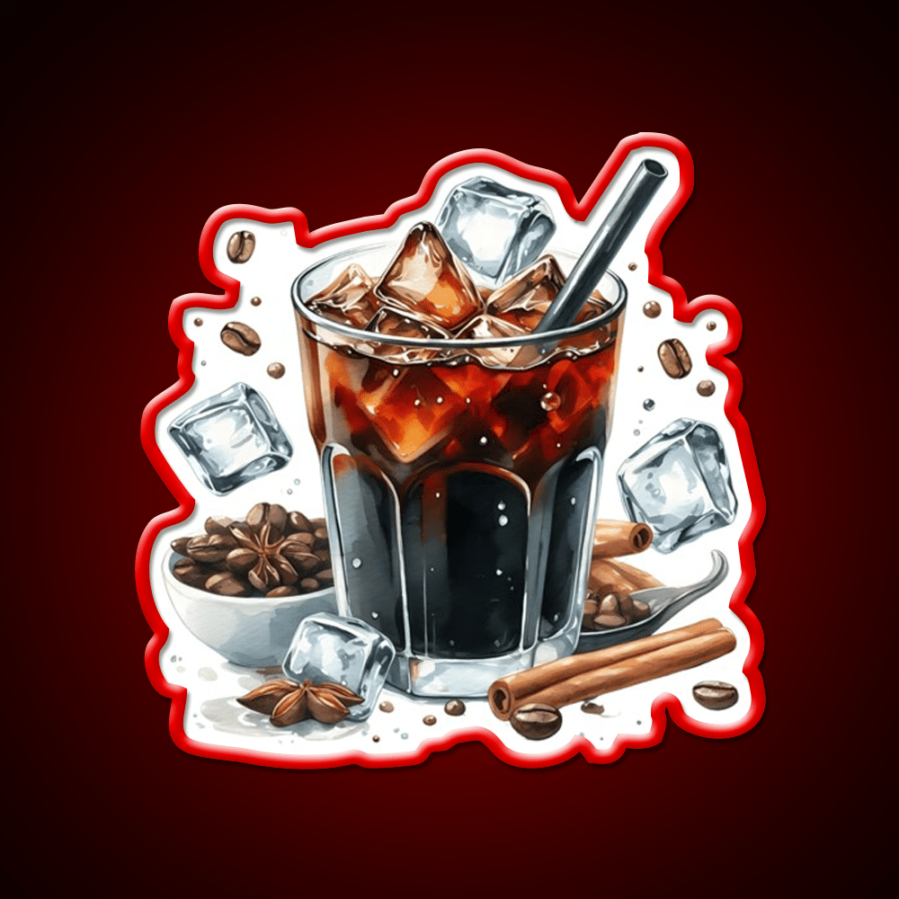 Iced Coffee Cold Brew Cafe Led Neon Sign Espresso Bar Art Rgb Color - Shineneon